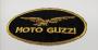 Etichetta in Stoffa Adesiva Nera/Oro "MOTO GUZZI" cm 10x6