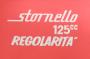 Adesivo Bianco DX o SX Cassetta Portattrezzi "Stornello 125cc Regolarit" per Moto Guzzi Stornello 125 Regolarit