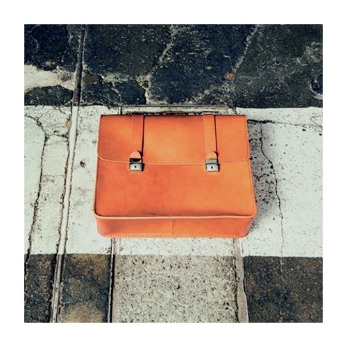 V7 STONE-BORSA LATERALE SINISTRA IN CUOIO NATURALE - KIT DAPPER