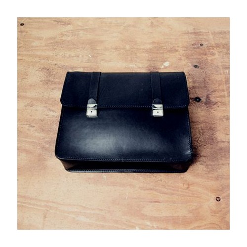 V7 II STORNELLO-BORSA LATERALE SINISTRA IN CUOIO NERA - KIT DAPPER
