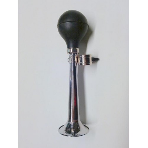 CLAXON - TROMBE-Trombetta Manuale Cromata Lunghezza Metallo Cm12, per Moto Guzzi Ciclomotori o Motocicli, Guzzino Cardellino ...