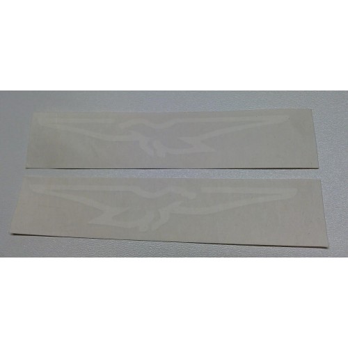 DECALCOMANIE - ADESIVI-Coppia Adesivi Bianchi DX e SX cm 14x2,5 " AQUILA" per Moto Guzzi Vari Modelli