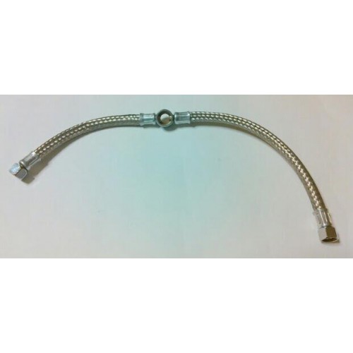 TUBAZIONE-OLIO-BENZINA-Bulloni Cavi Forati-Tubazione Benzina Treccia INOX per Moto Guzzi Lodola 175- 235 GT