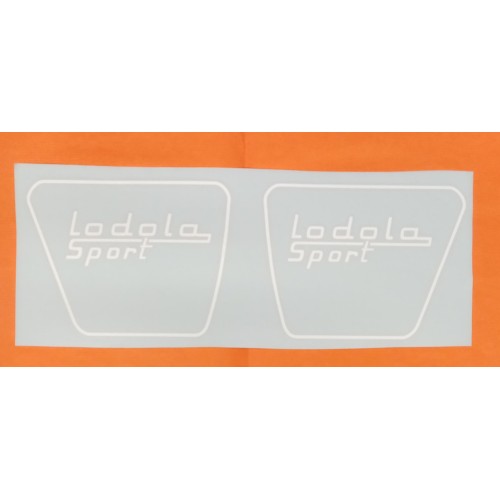 DECALCOMANIE - ADESIVI-Coppia Adesivi Bianchi Portattrezzi per Moto Guzzi Lodola 175 Sport