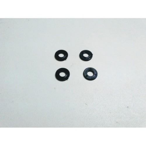 Rondelle-Piane-Elastiche-Zegrinate-Taglio-Kit 4 Rondelle nere in Nylon Foro da 6mm D.14mm Spessore 1,5 per Vari Montaggi