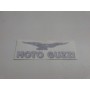 DECALCOMANIE - ADESIVI-ADESIVO DX GRIGIO ARGENTO NERO-Cm.10.5X 3.5-GUZZI VARI MODELLI