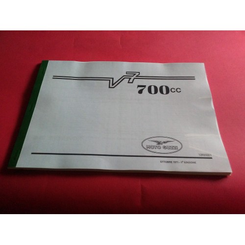 CATALOGHI RICAMBI-MANUALE OFFICINA-Catalogo Parti di Ricambio per Moto Guzzi V7 700cc