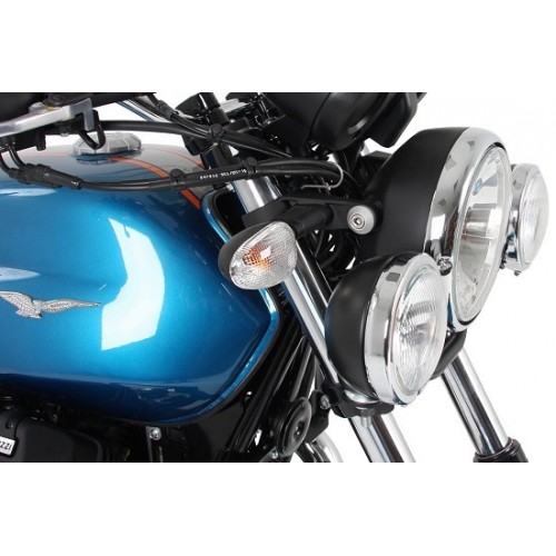 FARI ANTERIORI-Kit Fari Supplementari Neri per Moto Guzzi V7 III tutti i Modelli