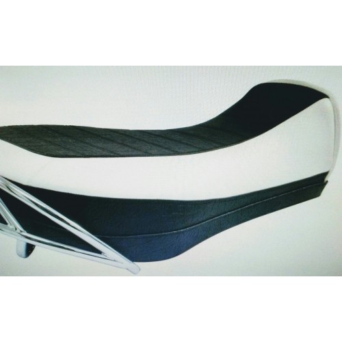 SELLE - COPRISELLA - Molle-Sella Nera Bianca con Maniglione Cromato per Moto Guzzi 850 T3 California