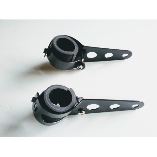 FARI ANTERIORI-Coppia Staffe Nere D.32 a 38 Porta Faro Anteriore Per Moto Guzzi Vari Modelli