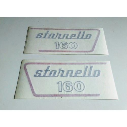 DECALCOMANIE - ADESIVI-Coppia Adesivi Rosso Nero DX e SX Cassetto Porta attrezzi " Stornello 160 " per Moto Guzzi Stornello 1...