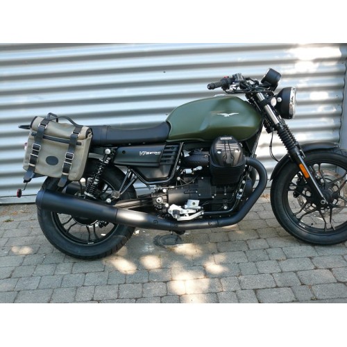 BORSE-BAULLETTI-VALIGE-Coppia di Borse Laterali modello Canvas per Moto Guzzi V7 III