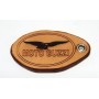ABBIGLIAMENTO - CASCHI-ACCESSORI-Portachiave in Cuoio Marrone Inciso Ambi Lati "Moto Guzzi" - "Lavoro Artigianale" cm 5,5 X3,...