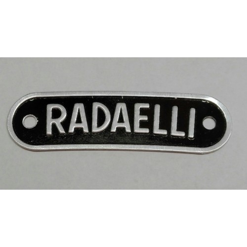 SELLE - COPRISELLA - Molle-Targhetta " RADAELLI " in Metallo Larghezza Fori 53mm per Selle o Coprisella Storiche Storiche