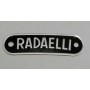 SELLE - COPRISELLA - Molle-Targhetta " RADAELLI " in Metallo Larghezza Fori 53mm per Selle o Coprisella Storiche Storiche