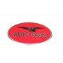 DECALCOMANIE - ADESIVI-Adesivo Metallo Rosso con Bordo Argento SX per Moto Guzzi Breva 750-850-1100