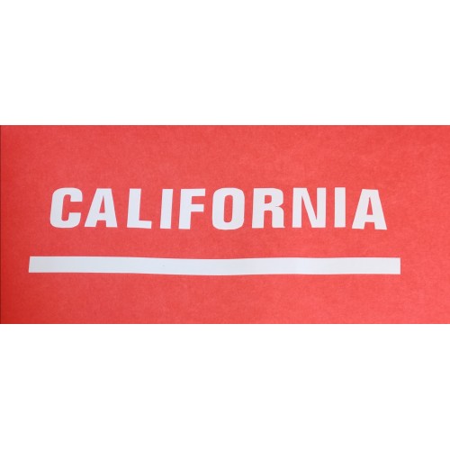 DECALCOMANIE - ADESIVI-Decalcomania Bianca " CALIFORNIA" Universale mm110X30 Fianchetto per Moto Guzzi 850 T3 California