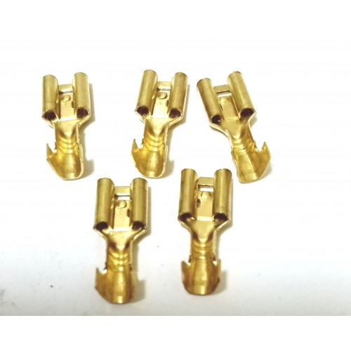 IMPIANTI ELETTRICI-Kit 5 Capocorda Faston Femmina mm. 5 per Cavi Elettrici per Moto Guzzi Vari Modelli Storici