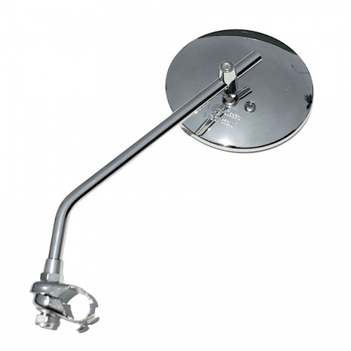 SPECCHI-Specchio Tondo Cromato DX/SX Calotta mm115 Regolabile Asta DxH mm10x250 c/Fascetta per Moto Guzzi Vari Modelli Epoca