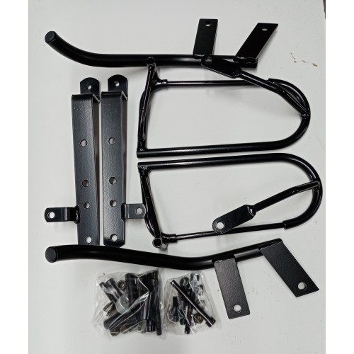 PORTAPACCHI - SCHIENALI - TELAIETTI-Coppia Telaietti Neri Paraborse per Moto Guzzi V7III