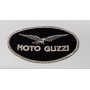 ABBIGLIAMENTO - CASCHI-ACCESSORI-Etichetta in Stoffa Adesiva Nera/Argento "MOTO GUZZI" cm 10x6