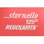 DECALCOMANIE - ADESIVI-Adesivo Bianco DX o SX Cassetta Portattrezzi "Stornello 125cc Regolarità" per Moto Guzzi Stornello 125...