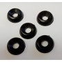 Rondelle-Piane-Elastiche-Zegrinate-Taglio-Kit 5 Rondelle Nere in Nylon Foro mm 5 D. mm 15 Spessore mm 3,5 Vari Montaggi per M...