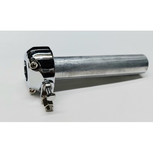 PARTI RICAMBI COMANDO GAS/STARTER-TRASMISSIONI-Comando Gas Metallo Cromato Collegamento solo 1 Filo Manubrio D. 22mm per Moto...