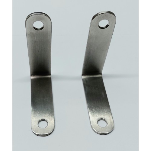 FARI ANTERIORI-Coppia Staffe inox Satinato Fori D: 10M 80mmX88mmX25mm- Spessore 3mm per Fari Supplementari Applicazione Varie...