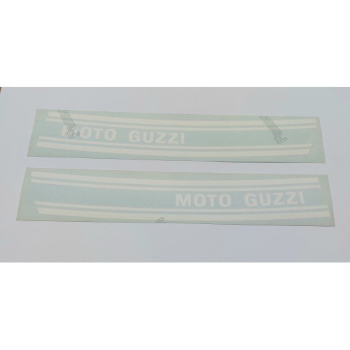 DECALCOMANIE - ADESIVI-Coppia Adesivi Bianchi Serbatoio Benzina per Moto Guzzi V7 GT-850 GT California