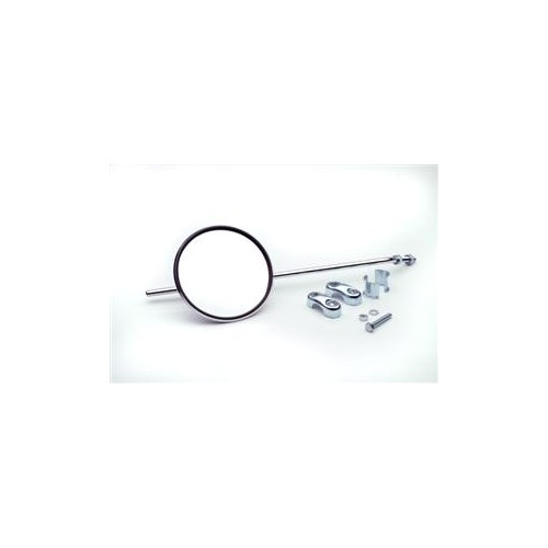SPECCHI-Specchio Tondo Cromato DX/SX Calotta Regolabile mm120 Asta DxH mm8x370 c/Fascetta Moto Guzzi Vari Modelli Epoca anni ...
