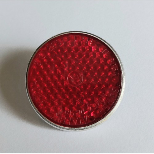 FANALI POSTERIORI-Catarifrangente Tondo Rosso D.40mm Base in Metallo-Attacco con Bullone Centrale per Moto Guzzi Vari Modelli