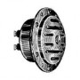 CLAXON - TROMBE-Claxon Cromato con Staffa Piatta 6 Volt per Moto Guzzi Guzzino-Cardellino e Ciclomotori Varie Modelli Senza B...