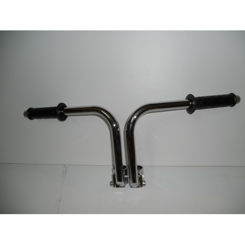 MANUBRI-Coppia Semi Manubri Cromati con Terminale e Manopole, D.35 Forcella, per Moto Guzzi V7 Sport Anni 70