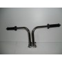 MANUBRI-Coppia Semi Manubri Cromati con Terminale e Manopole, D.35 Forcella, per Moto Guzzi V7 Sport Anni 70