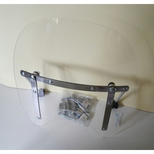 PARABREZZA-Parabrezza " America " bande inox con Attacchi Universale al Manubrio per Moto Guzzi Vari Modelli