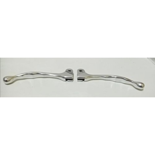 POMPE-PINZE FRENO-LEVE-Coppia Leve C/Sagome del Dito Comando Freno/Frizione con Attacco Leveraggio Spessore mm. 6 per Moto Gu...