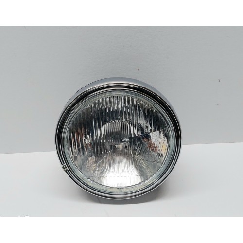 FARI ANTERIORI-Fanale Anteriore Callotta Nera Conica Metallica per Moto Guzzi Vari Modelli anche Storiche Lampada 60-55 -12,5