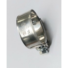 SILENZIATORI-Fascette-Boccole-Fascetta D. 48-51 Acciaio Lucido D. Bullone M8 Fissaggio Silenziatori per Moto Guzzi Vari Modelli