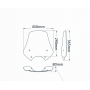 PARABREZZA-Parabrezza Basso con Attacchi per Moto Guzzi Breva 750 IE, Nevada 750 Classic IE. ( Largh. 610mm - Altezza dal far...