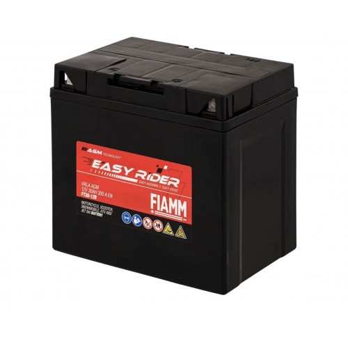 Home-Batteria Fiamm FT30-12B 12V 30Ah 300A EN Per Trattorino e Booster