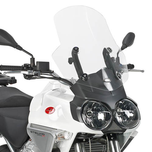 PARABREZZA-Parabrezza Trasparente GIVI H61xL46 cm per Moto Guzzi Stelvio 1200 (08/09)