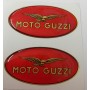 DECALCOMANIE - ADESIVI-Coppia Adesivi Moto Guzzi Resinati Rosso, Oro,Nero cm 5 X 2,5