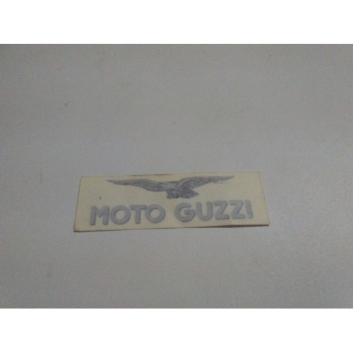 DECALCOMANIE - ADESIVI-Adesivo Grigio Argento-Nero SX " Moto Guzzi " cm 8,5x mm27