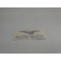 DECALCOMANIE - ADESIVI-Adesivo Grigio Argento-Nero SX " Moto Guzzi " cm 8,5x mm27