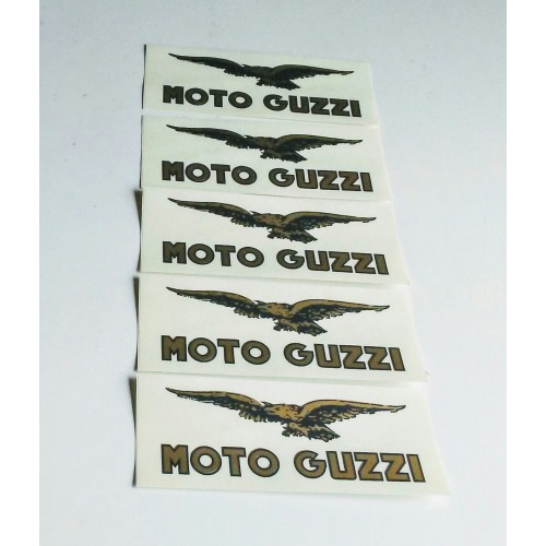 DECALCOMANIE - ADESIVI-Kit 5 Adesivi MOTO GUZZI cm 10,5 X 3,5 ( Non Decalcomania ) Confezione 5 pezzi