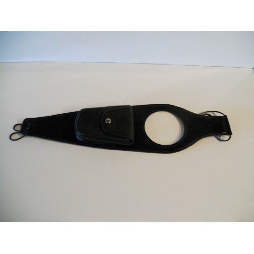 COPRISERBATOI-Copri Serbatoio Nero con Tasca Estraibile in Cuoio per Moto Guzzi Nevada 350 e 750 Base e Club- Classic. IE