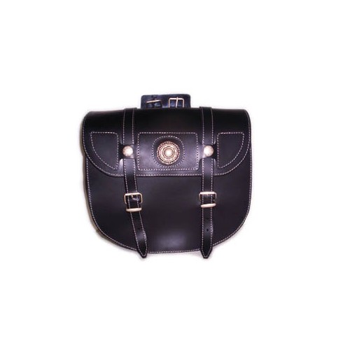 BORSE-BAULLETTI-VALIGE-Coppia borse in pelle nera per Moto Guzzi 350 1100