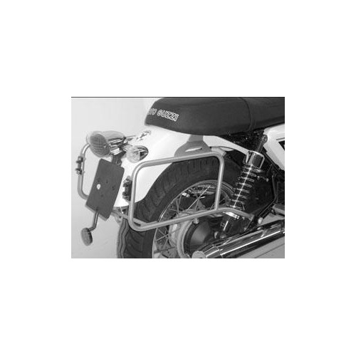 PORTAPACCHI - SCHIENALI - TELAIETTI-Coppia Telaietti Cromati Valigie per Moto Guzzi V7 Classic - BA060