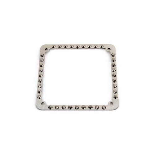 PORTATARGA-CORNICI- BULLONI-Cornice targa in acciao inox chiodata per targa Europea per tutte le Moto Guzzi Nevada California...